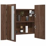 vidaXL Armoire à miroir LED Chêne marron 60x12x45 cm Bois d'ingénierie