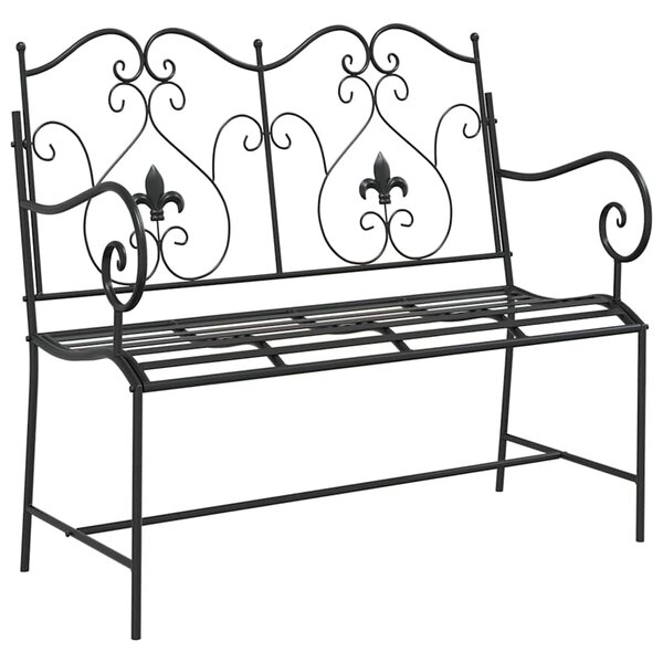 vidaXL Banc de jardin Noir 104 x 54 x 93cm Acier