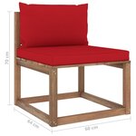 vidaXL Salon palette de jardin 5 Pièces et coussins Bois de pin imprégné