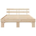 vidaXL Cadre de lit avec tête de lit Naturel 140 x 200 cm Pin massif