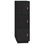 vidaXL Buffet haut Noir 34x40x108 5 cm Bois massif de pin