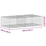 vidaXL Panier gabion avec couvercle 200x100x50 cm fer galvanisé