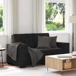 vidaXL Canapé à 2 places Noir 120 cm Velours
