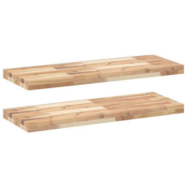 vidaXL Étagères flottantes 2 Pièces 80x30x4 cm acacia massif non traité