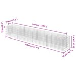 vidaXL Lit surélevé à gabion Acier galvanisé 360x50x50 cm