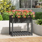 vidaXL Jardinière avec étagère Gris 82 5x54x81 cm Bois massif de pin