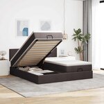 VidaXL Cadre de lit ottoman avec matelas marron foncé 200x200 cm tissu