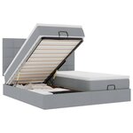 VidaXL Cadre de lit ottoman et matelas gris clair 180x200cm tissu