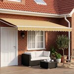 vidaXL Auvent rétractable électrique Jaune et Gris 4 × 3 m