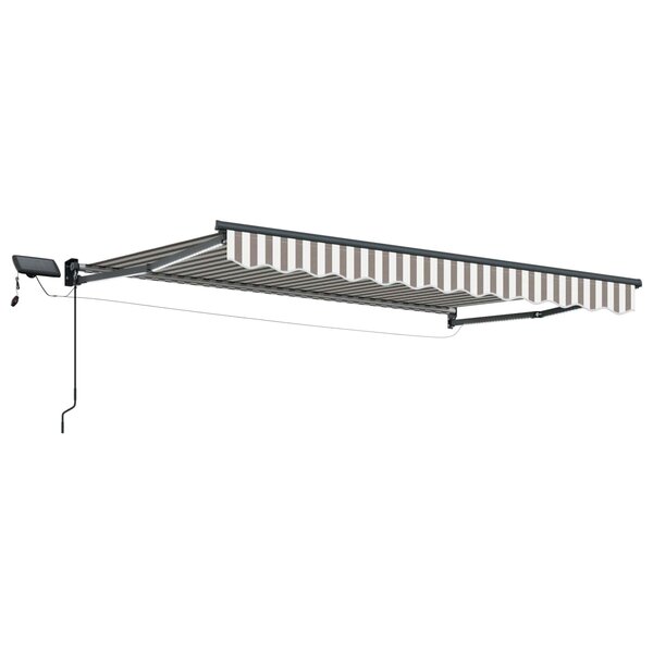 vidaXL Store rétractable manuel avec LEDs Gris clair et blanc
