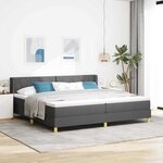 vidaXL Lit à Ressorts avec matelas Gris foncé 200 x 200 cm tissu