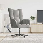 vidaXL Chaise de relaxation Gris clair Velours
