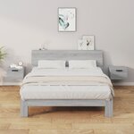 vidaXL Tables de chevet murales 2 Pièces Sonoma gris 34x30x20 cm