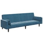 vidaXL Canapé-lit à 2 places avec repose-pied bleu velours