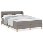 vidaXL Lit à Ressorts avec Matelas Taupe  140x200 cm  Tissu