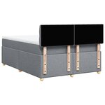 vidaXL Sommier à lattes de lit avec matelas Gris clair 140x190cm Tissu
