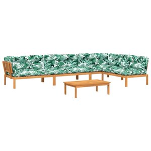 vidaXL Salon palette de jardin avec coussins 5Pièces bois d'acacia massif