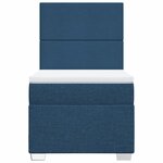 vidaXL Sommier à lattes de lit avec matelas Bleu 90x200 cm Tissu