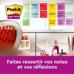 Pack 6 Bloc-note adhésif Super Sticky Notes 127 x 76 mm Coloris Soulful POST-IT