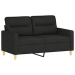 vidaXL Ensemble de canapés 3 Pièces avec coussins Noir Tissu