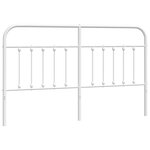 vidaXL Tête de lit métal blanc 180 cm