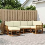 vidaXL Ensemble de canapés d'extérieur 6 Pièces Naturel et Crème