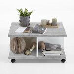 Fmd table basse mobile 70 x 70 x 35 5 cm béton et blanc brillant