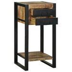 vidaXL Table d'appoint avec tiroir Marron Bois de manguier brut massif