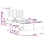 vidaXL Cadre de lit Gris béton 120 x 200 cm Bois Ingénierie