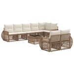 vidaXL Ensemble de canapé de jardin 9 Pièces Beige et blanc crème