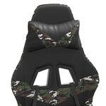 vidaXL Chaise de jeu Noir et camouflage Similicuir