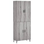vidaXL Buffet haut Sonoma gris 69 5x34x180 cm Bois d'ingénierie