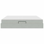 vidaXL Lit avec rangement et matelas Gris clair 200 x 200 cm Velours