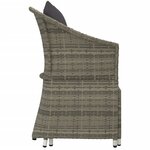 vidaXL Salon de jardin 2 Pièces avec coussins Gris Résine tressée