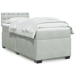 vidaXL Sommier à lattes de lit et matelas Gris clair 80x200 cm Velours