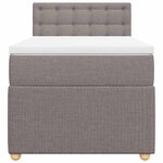 vidaXL Sommier à lattes de lit avec matelas Taupe 100x200 cm Tissu