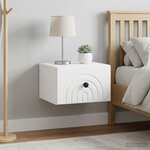 vidaXL Cabinet de chevet mural 2 Pièces Blanc 33 x 34 5 x 20 cm