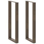 vidaXL Pieds de table de bar en forme de U  2 pièces  acier naturel  50 x (110-111) cm