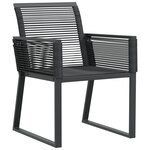 vidaXL Ensemble de salle à manger de jardin 6 pièces en acier noir et poly rotin