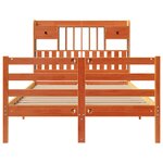 vidaXL Lit bibliothèque sans matelas cire marron 135x190 cm pin massif