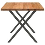 vidaXL Table à manger marron clair bois de chêne massif rectangulaire
