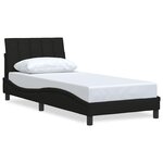 vidaXL Cadre de lit sans matelas Hanko noir 80x200 cm tissu