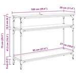 vidaXL Table console Chêne noir 100 x 29 x 75 cm Bois d'ingénierie
