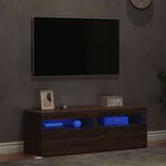 vidaXL Meubles TV 2 Pièces avec lumières LED Chêne marron 60x35x40 cm