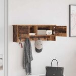 vidaXL Porte-manteau mural avec étagère Bois ancien 80 x 20 x 30 cm