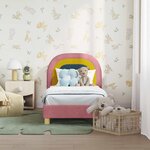 vidaXL Cadre de lit pour tout-petit avec tête de lit Rose 70 x 140 cm