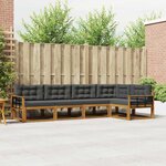 vidaXL Ensemble de canapés d'extérieur 5 Pièces Naturel et Anthracite