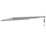 vidaXL Auvent rétractable bleu et blanc 4x3 m tissu et aluminium