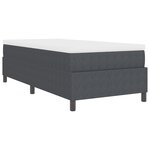 vidaXL Lit à ressorts gris foncé avec matelas  taille simple