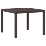 vidaXL Table de jardin pour repas Marron 100 x 100 x 73 cm polyrotin